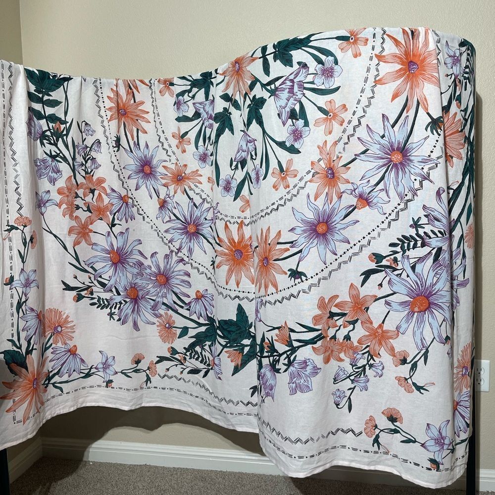 Urban Outfitters Floral Bedding in Orange, Purple, and Green